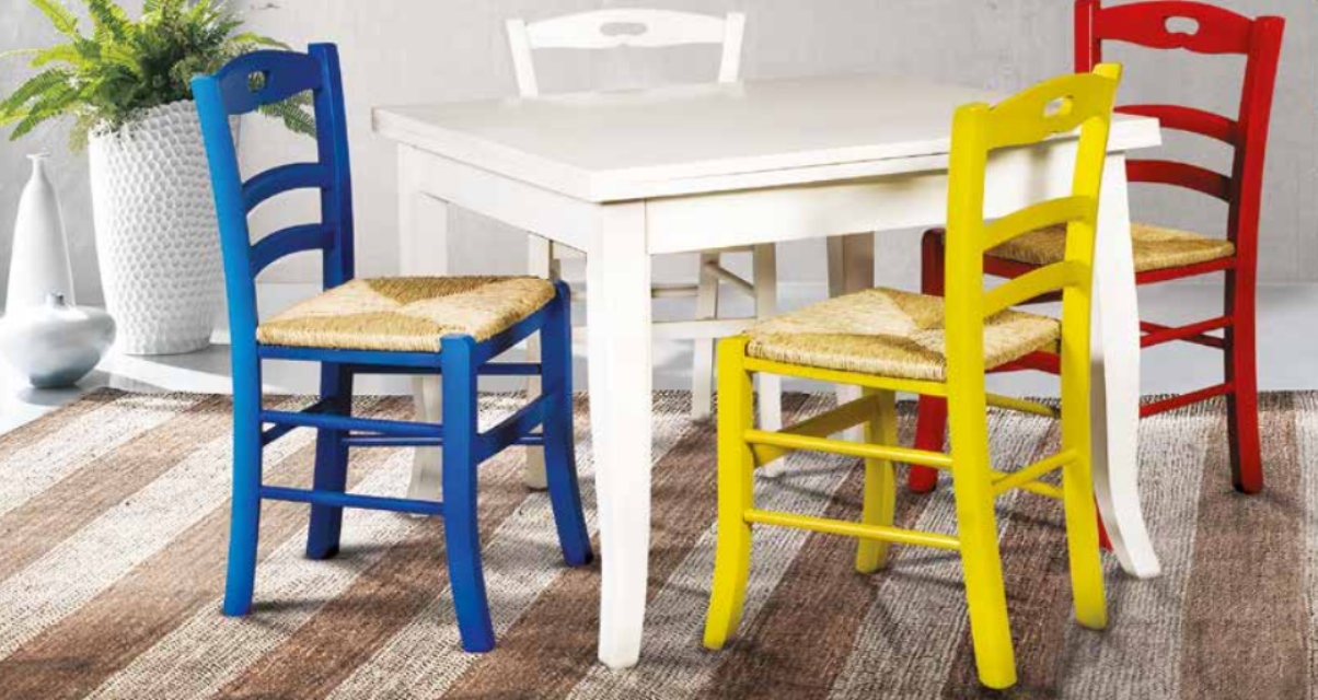 Art Wt 388 Tavolo Cerato Bianco Art Ws 388 S Sedie Colorate