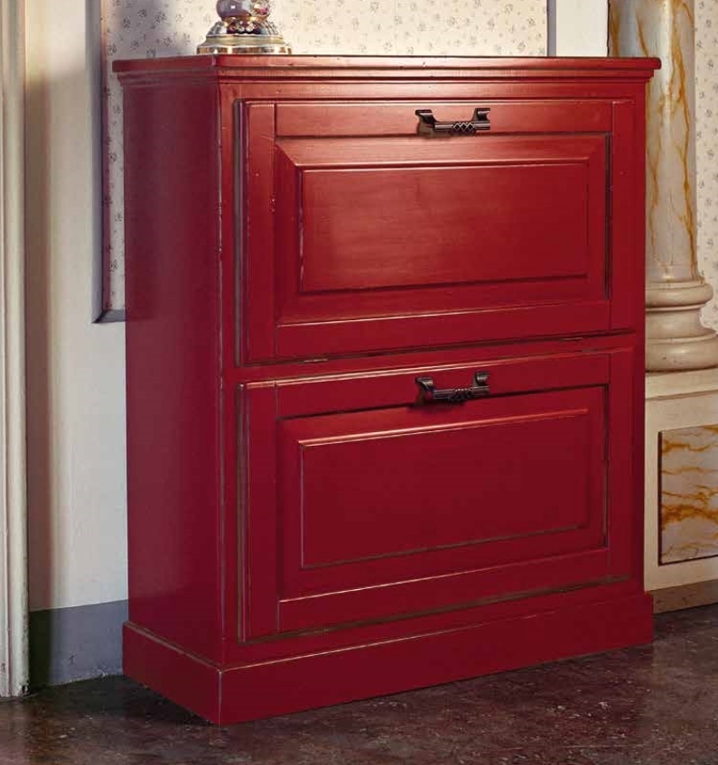 Scarpiera in legno di paulonia e intarsi geometrici in oro 85X110 cm - Hebe