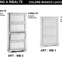 ARTE POVERA E STILE CLASSICO  ART - W 1280 - SCARPIERE LACCATE BIANCO OPACO
