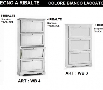 ART - W 1280 - SCARPIERE LACCATE BIANCO OPACO